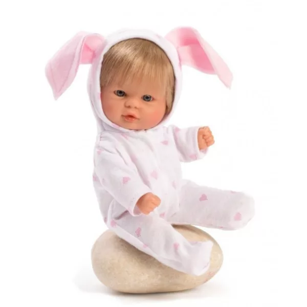 Винилова кукла-бебе ASI Bomboncin 20 см с руса коса и пижама Зайче