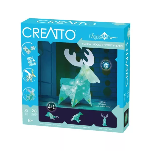 Кутия на конструктора Creatto Лос с 35 части и четири примерни фигури.