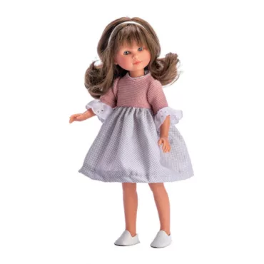 Кукла Силия с розова блузка и сива пола на точки 30 см Asi Dolls